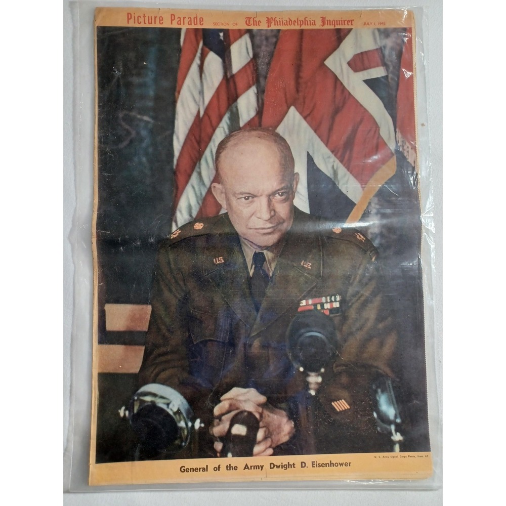 Vintage 1945 Philadelphia Inquirer Eisenhower Picture Parade Cover WWII USA